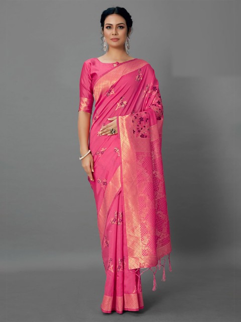

KALINI Peach-Coloured Woven Design Saree