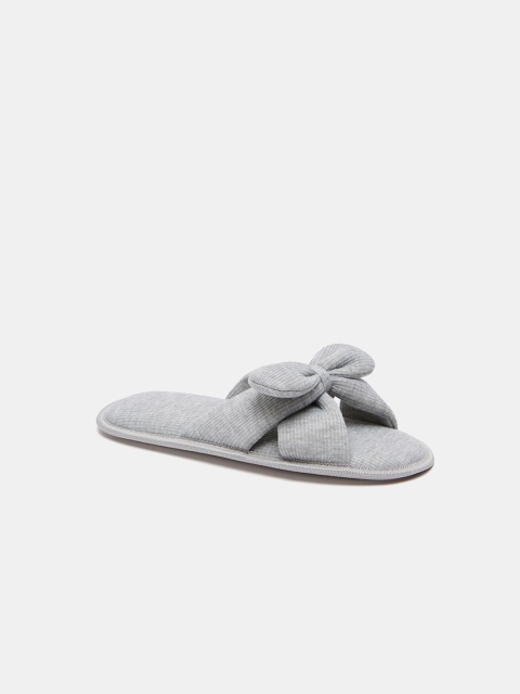 

shoexpress Women Grey Room Slippers with Bow
