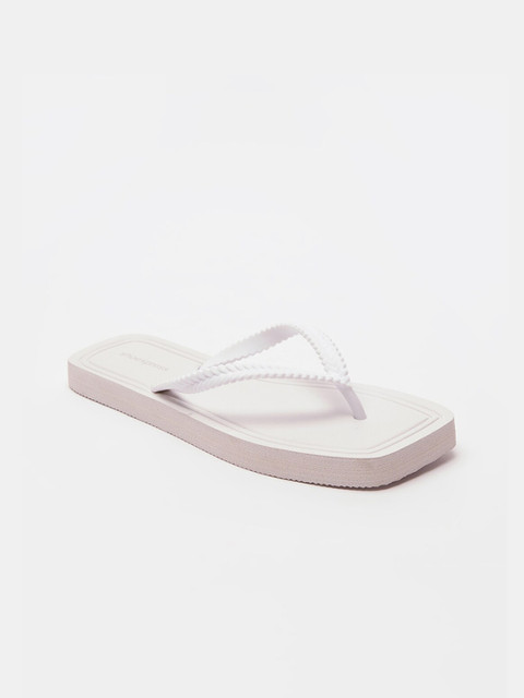 

shoexpress Women White Rubber Room Slippers