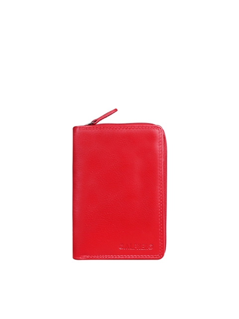 

CALFNERO Women Red Leather Two Fold Wallet