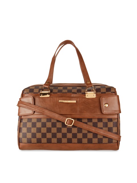 

Rocia Brown Geometric PU Structured Handheld Bag with Quilted
