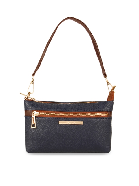 

Rocia Blue Colourblocked PU Swagger Handheld Bag with Quilted