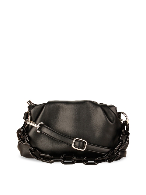 

Rocia Black PU Bucket Handheld Bag with Fringed