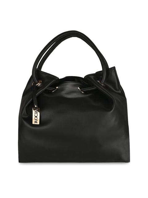 

Rocia Black PU Structured Handheld Bag with Bow Detail