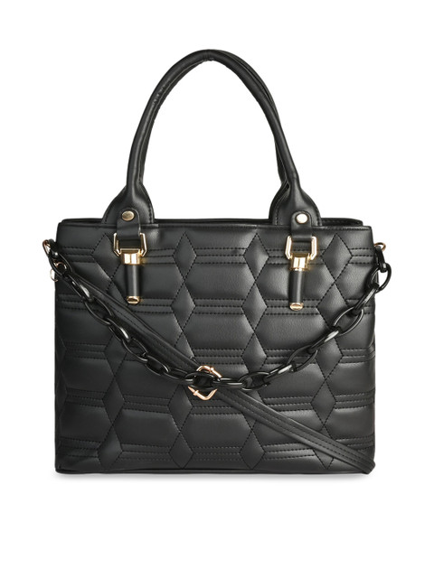 

Rocia Black PU Structured Handheld Bag with Quilted