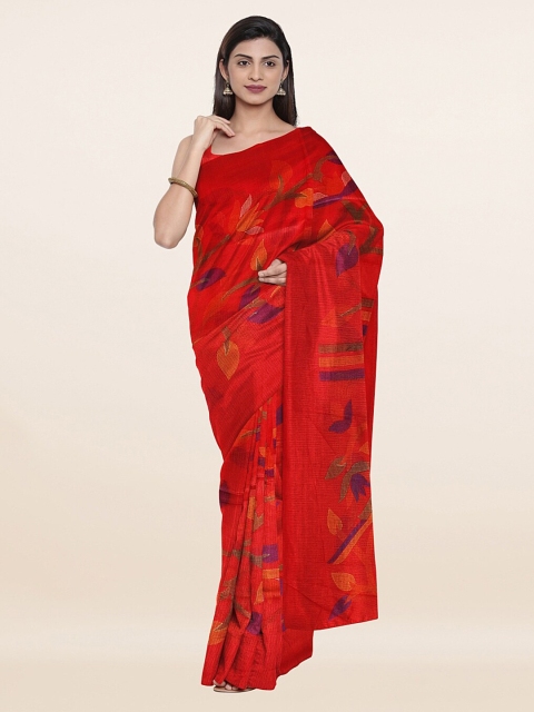 

Pothys Red & Purple Floral Saree