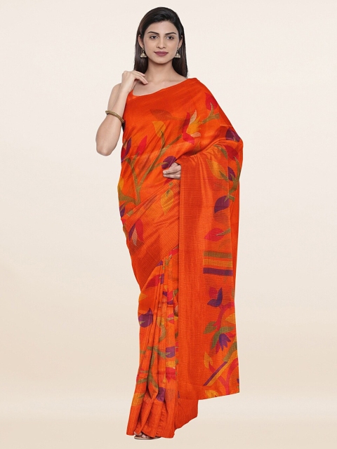

Pothys Orange & Purple Floral Saree