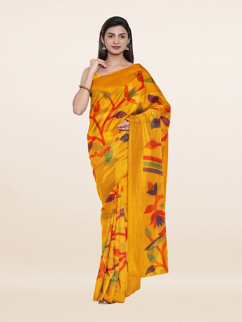 

Pothys Yellow & Red Floral Saree