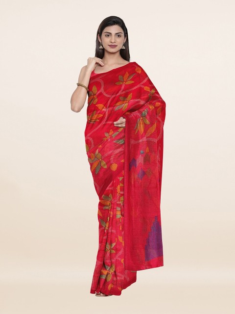 

Pothys Pink & Green Floral Saree