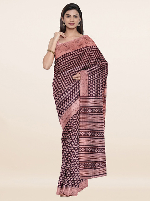 

Pothys Purple & Black Ethnic Motifs Saree
