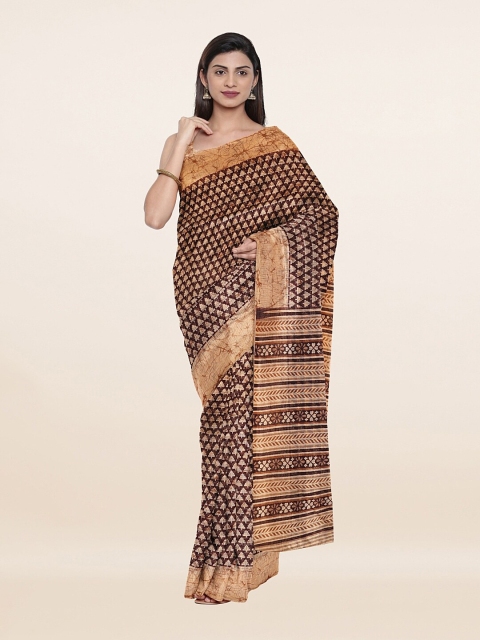 

Pothys Brown & Beige Floral Saree