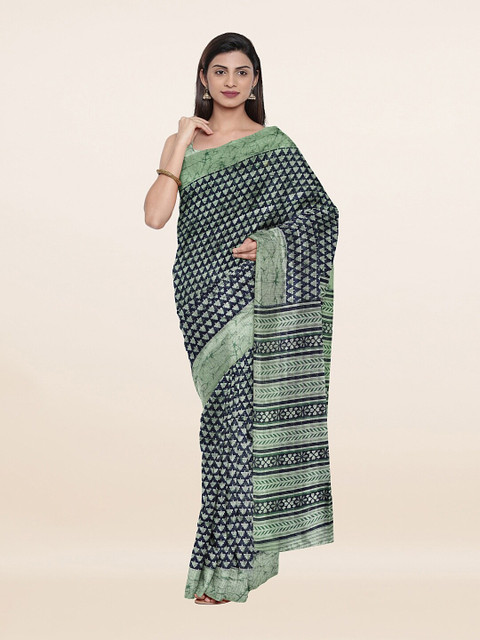 

Pothys Blue & Green Floral Saree