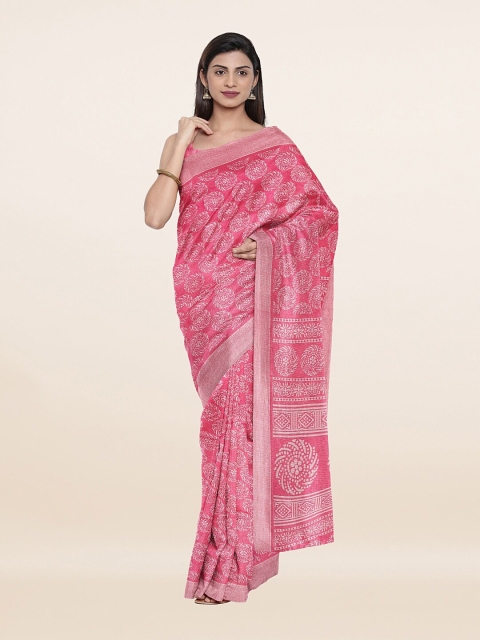 

Pothys Pink & White Floral Saree