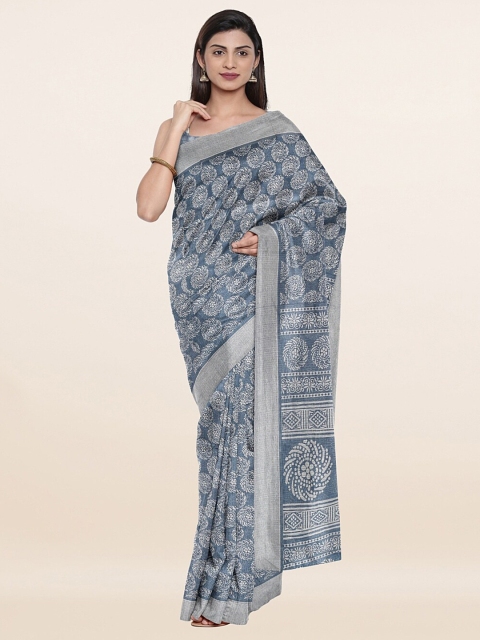 

Pothys Grey & White Floral Saree