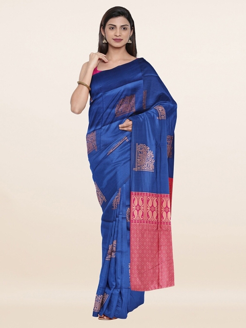 

Pothys Blue & Red Ethnic Motifs Zari Art Silk Saree