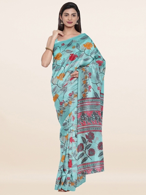 

Pothys Blue & Red Floral Saree
