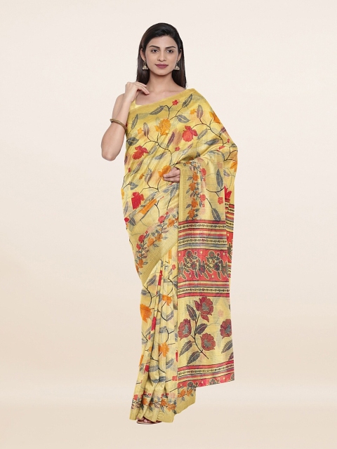 

Pothys Yellow & Red Floral Saree