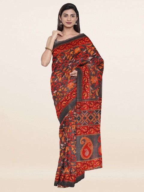 

Pothys Brown & Red Floral Saree