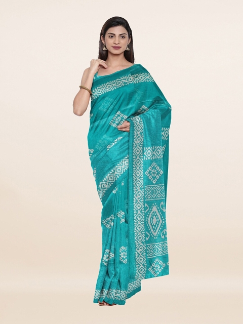 

Pothys Blue & White Ethnic Motifs Saree