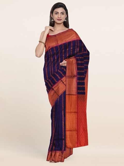 

Pothys Violet & Maroon Ethnic Motifs Zari Pure Silk Saree