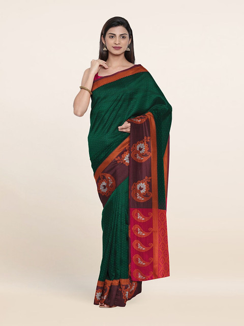 

Pothys Green & Red Pure Silk Saree