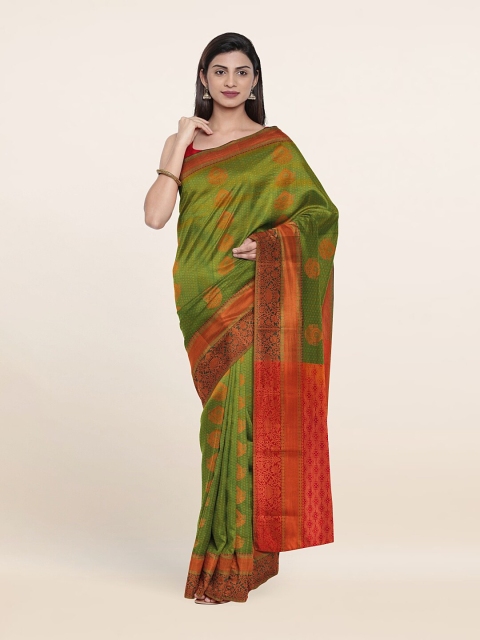 

Pothys Green & Red Floral Pure Silk Saree