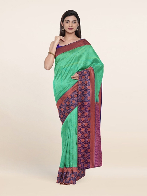 

Pothys Green & Blue Ethnic Motifs Pure Silk Saree