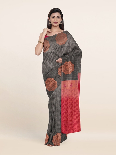 

Pothys Grey & Red Woven Design Pure Silk Saree