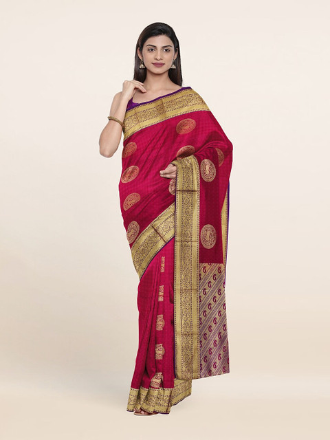 

Pothys Magenta Woven Design Zari Pure Silk Saree