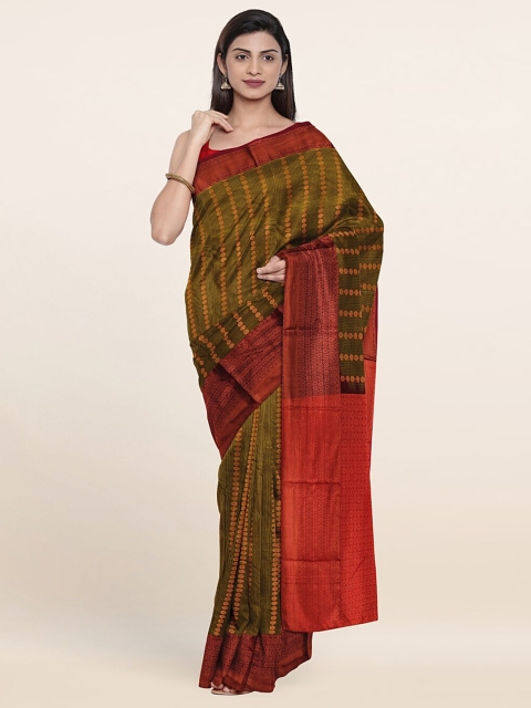 

Pothys Green & Red Woven Design Zari Pure Silk Saree