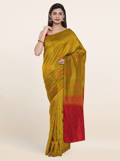 

Pothys Gold-Toned & Red Woven Design Pure Silk Saree