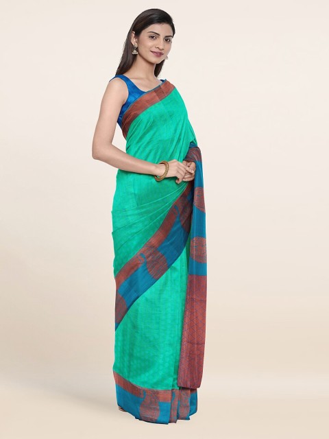 

Pothys Green & Navy Blue Pure Silk Saree
