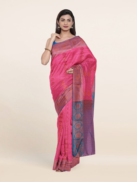 

Pothys Pink & Purple Zari Pure Silk Saree