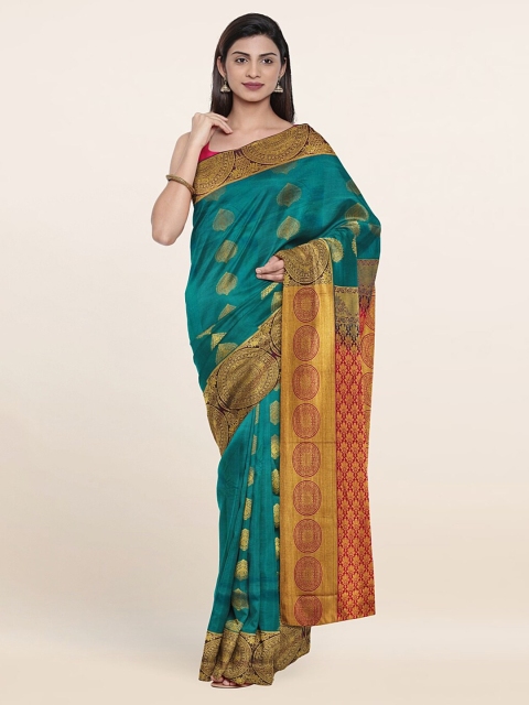 

Pothys Blue & Orange Woven Design Zari Pure Silk Saree