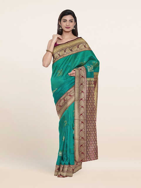

Pothys Green & Maroon Woven Design Zari Pure Silk Saree