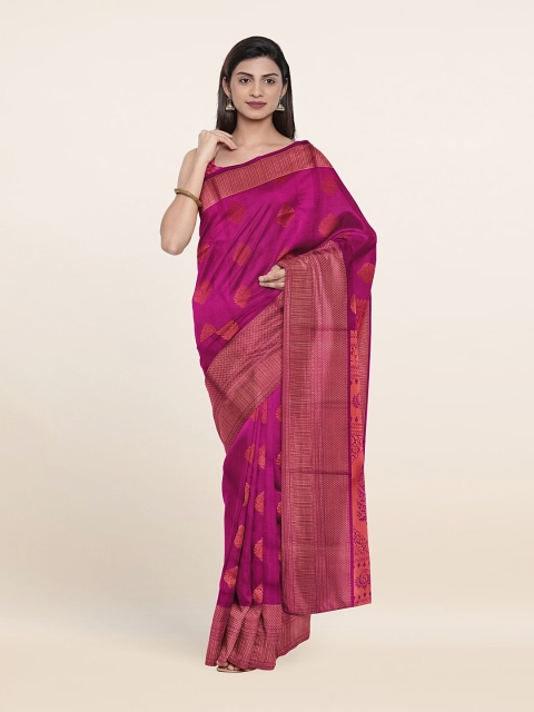 

Pothys Purple Ethnic Motifs Woven Design Zari Pure Silk Saree