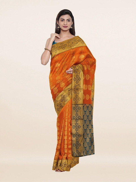 

Pothys Orange & Blue Woven Design Zari Pure Silk Saree