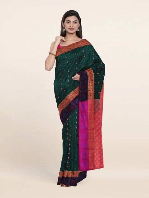 

Pothys Green & Pink Woven Design Zari Pure Silk Saree