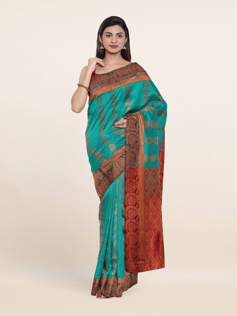 

Pothys Green & Red Woven Design Zari Pure Silk Saree