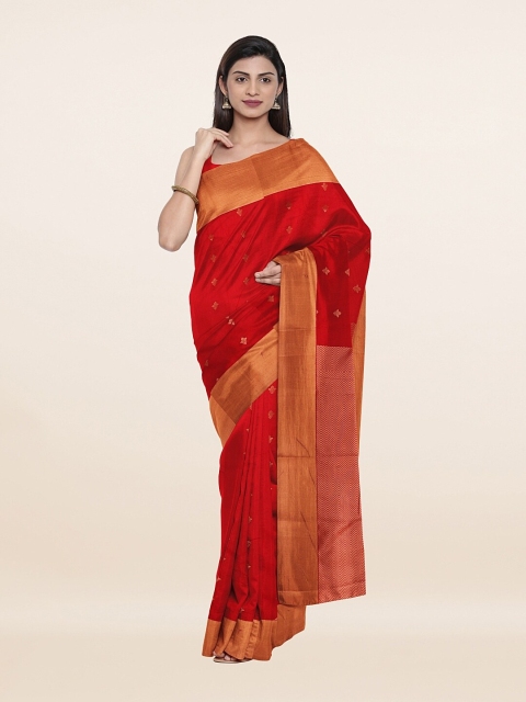 

Pothys Red & Orange Woven Design Silk Saree