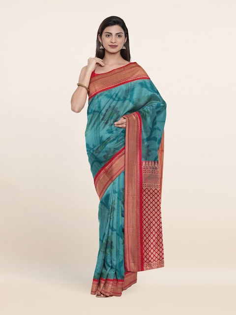

Pothys Blue & Pink Woven Design Silk Saree