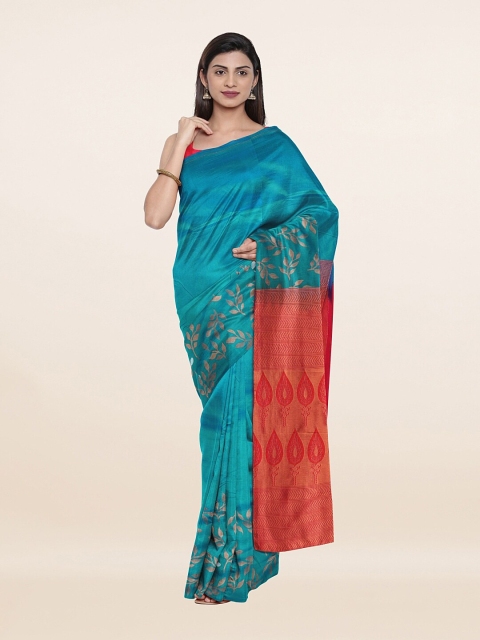 

Pothys Blue & Orange Woven Design Zari Pure Silk Saree