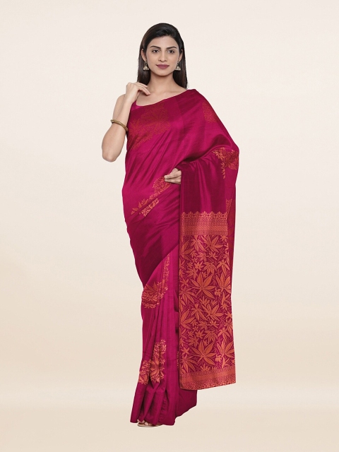 

Pothys Purple & Orange Woven Design Zari Pure Silk Saree