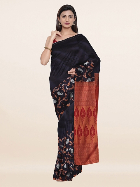 

Pothys Navy Blue & Maroon Woven Design Zari Pure Silk Saree
