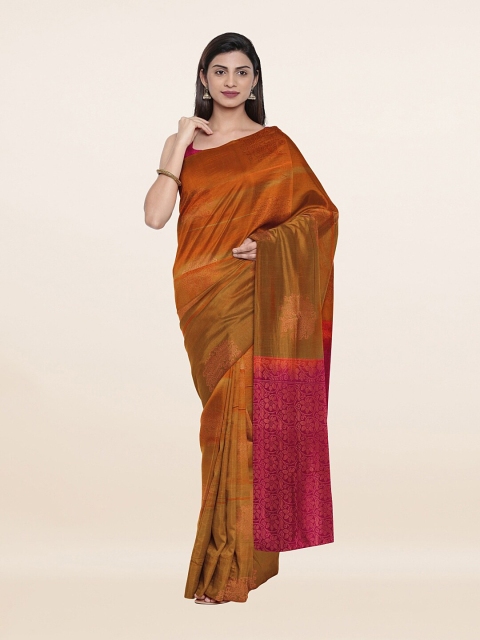 

Pothys Mustard & Pink Woven Design Art Silk Saree