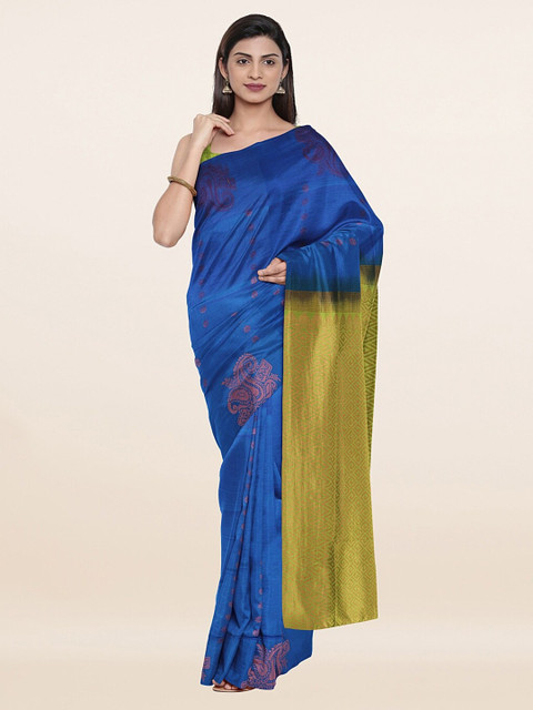 

Pothys Blue & Green Woven Design Zari Art Silk Saree
