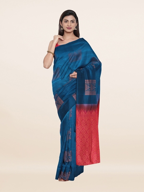 

Pothys Blue & Red Ethnic Motifs Zari Art Silk Saree