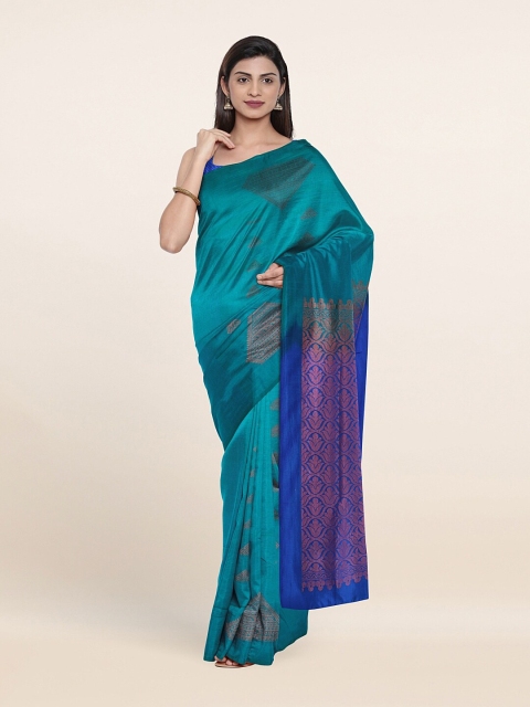 

Pothys Blue & Green Ethnic Motifs Zari Art Silk Saree