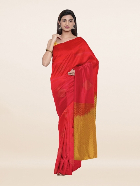 

Pothys Red & Mustard Woven Design Zari Art Silk Saree