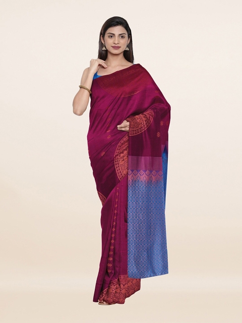 

Pothys Purple & Blue Ethnic Motifs Zari Art Silk Saree